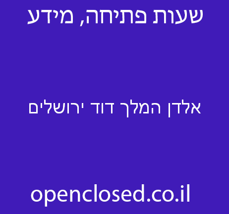 אלדן המלך דוד ירושלים