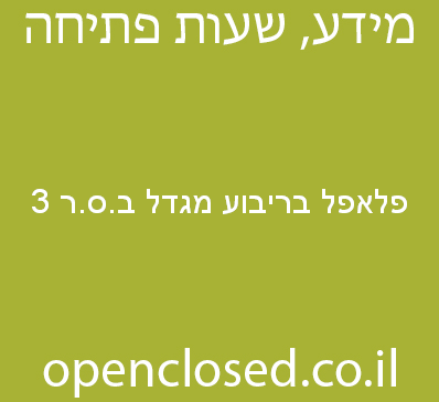 פלאפל בריבוע מגדל ב.ס.ר 3