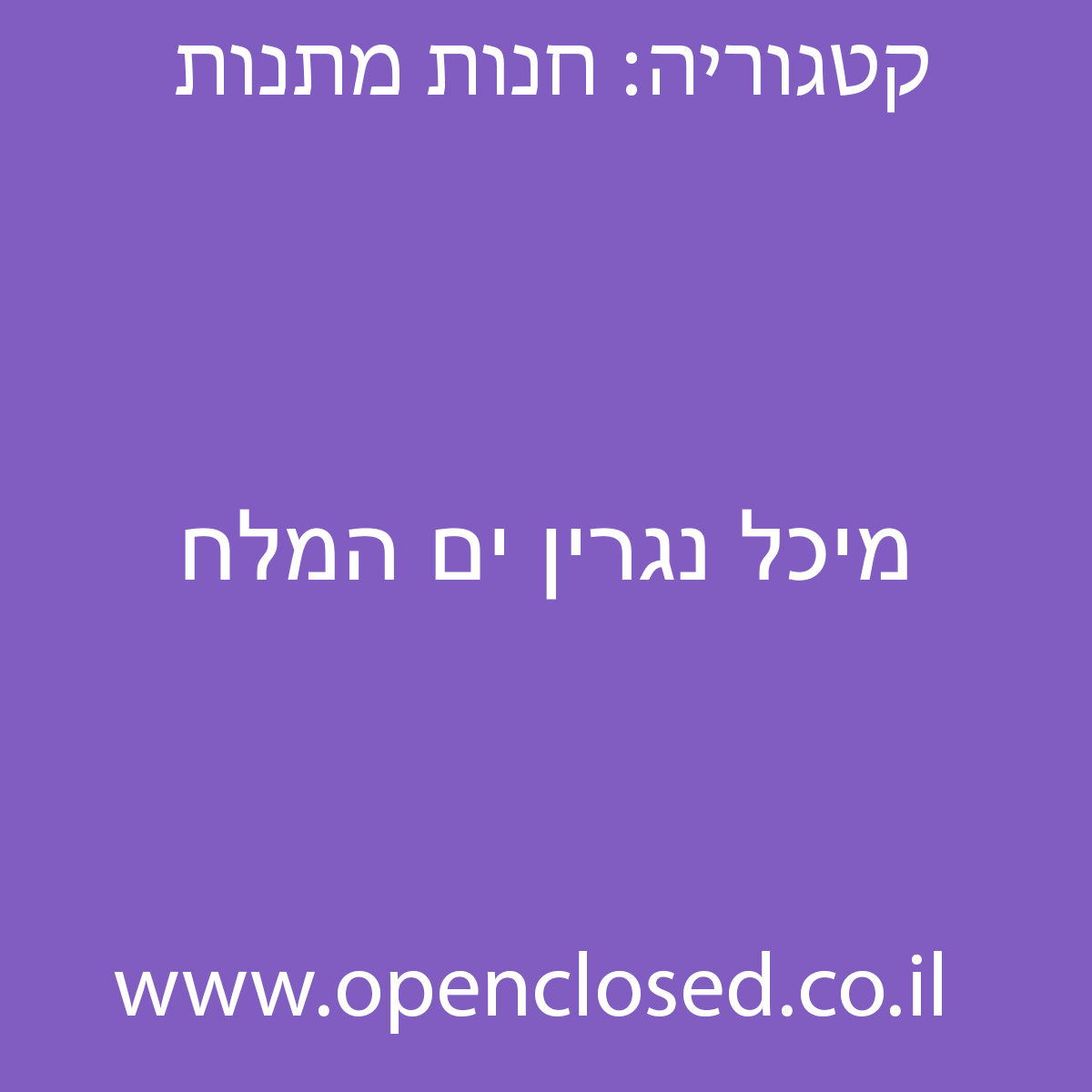 מיכל נגרין ים המלח