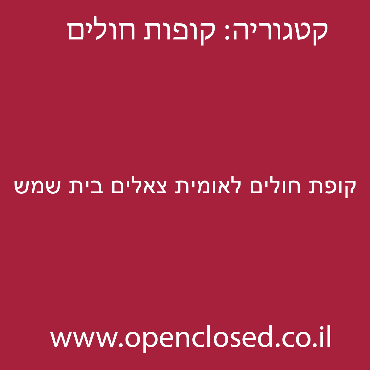 קופת חולים לאומית צאלים בית שמש
