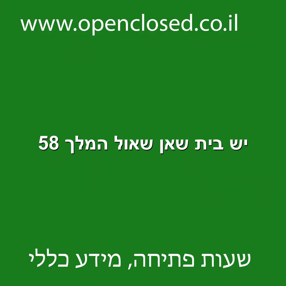 יש בית שאן שאול המלך 58