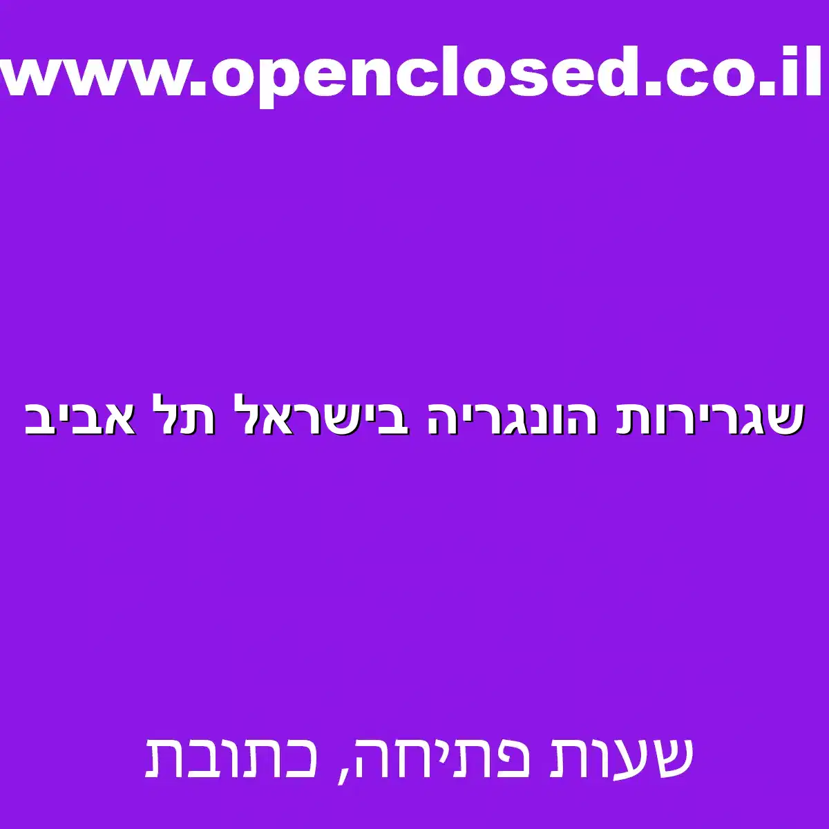 שגרירות הונגריה בישראל תל אביב