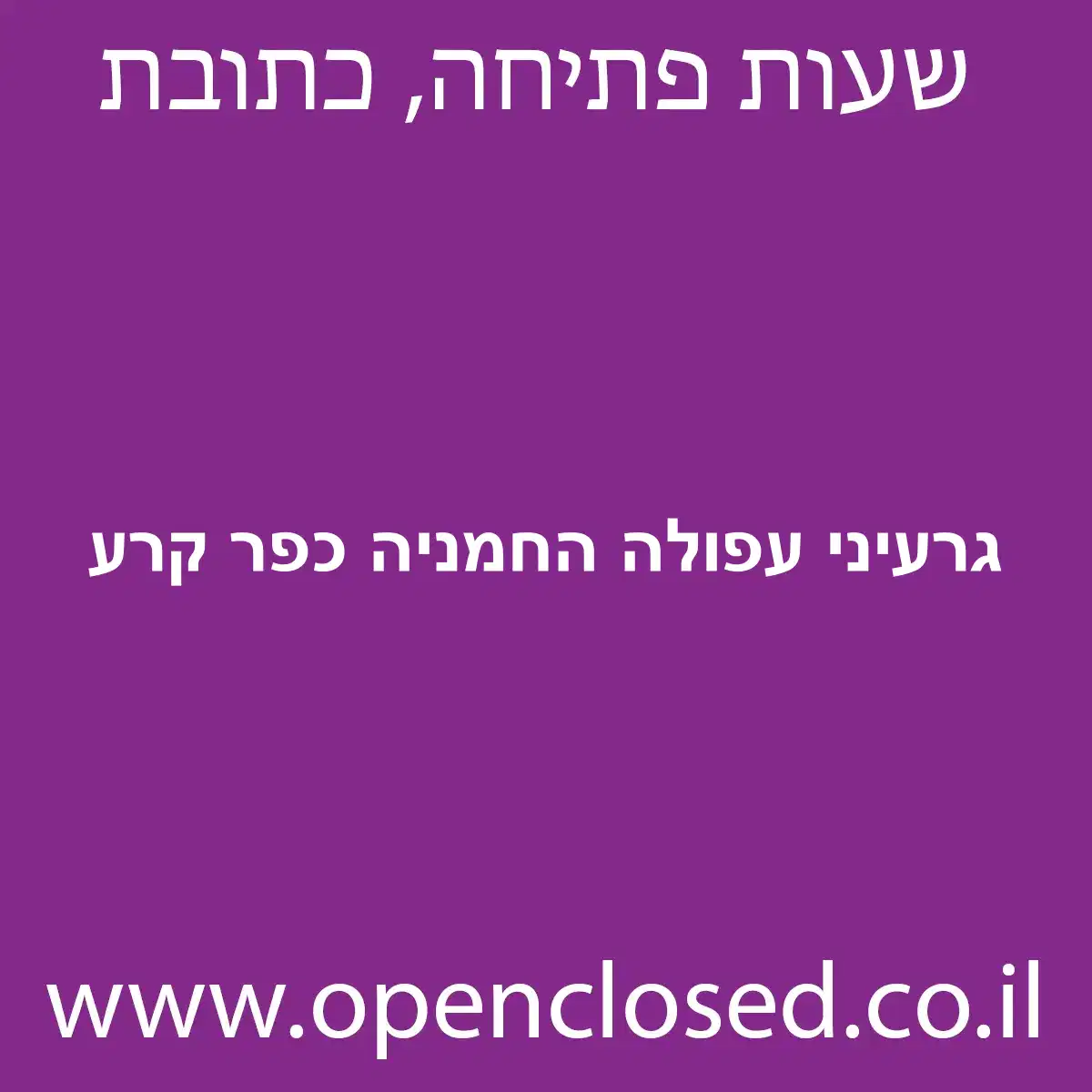 גרעיני עפולה החמניה כפר קרע