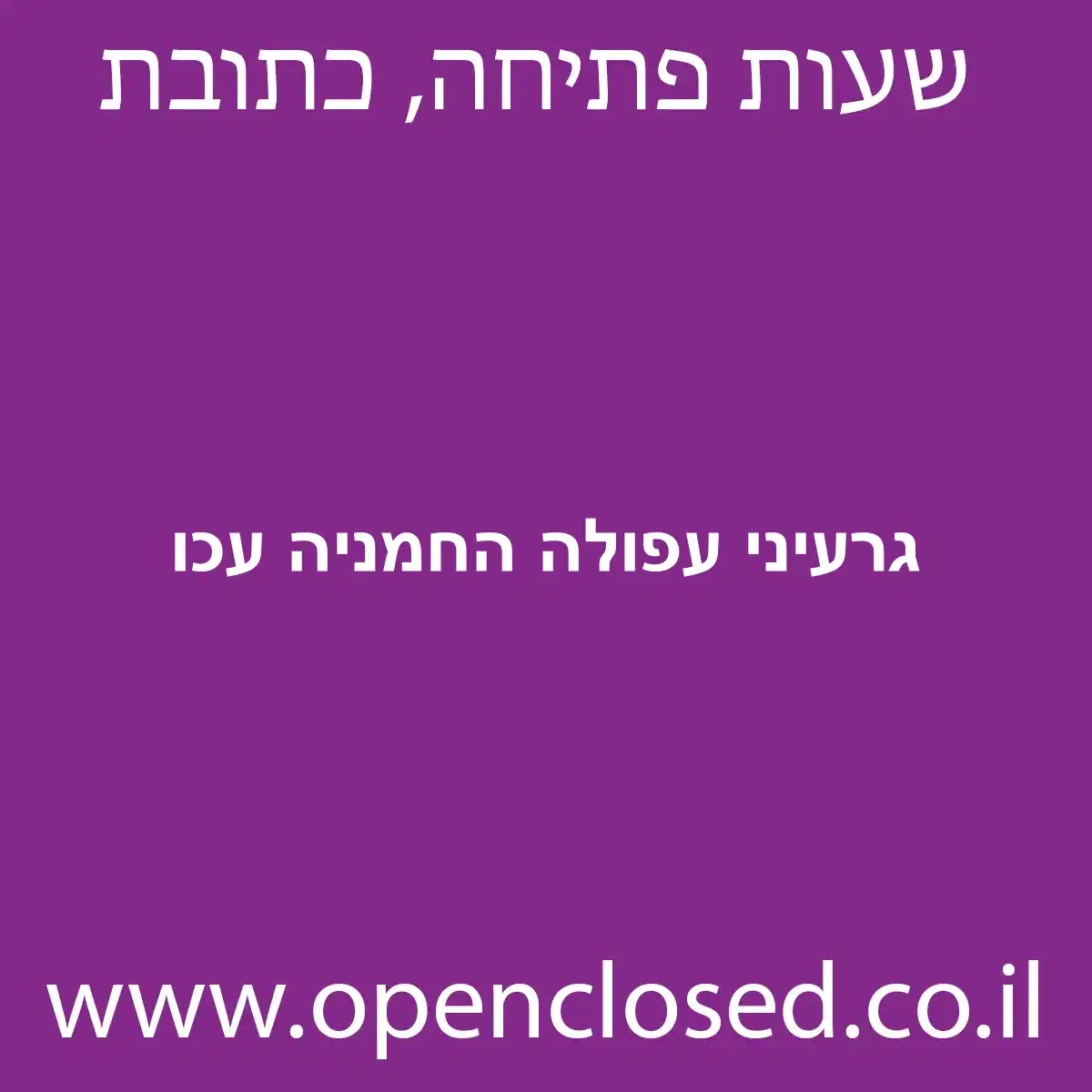 גרעיני עפולה החמניה עכו