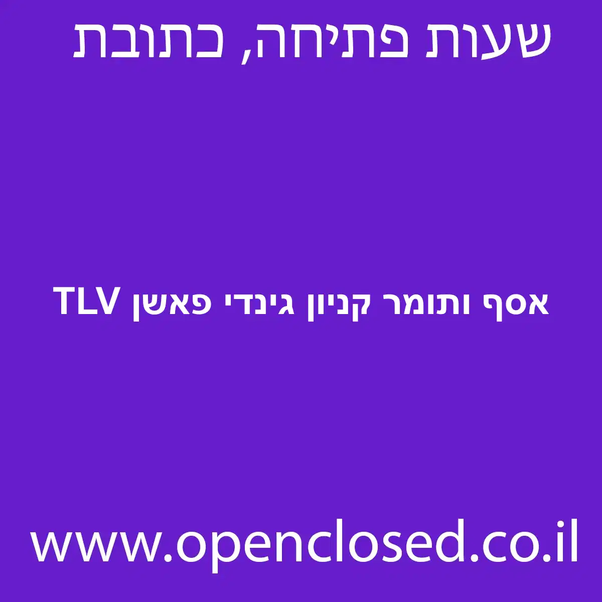 אסף ותומר קניון גינדי פאשן TLV