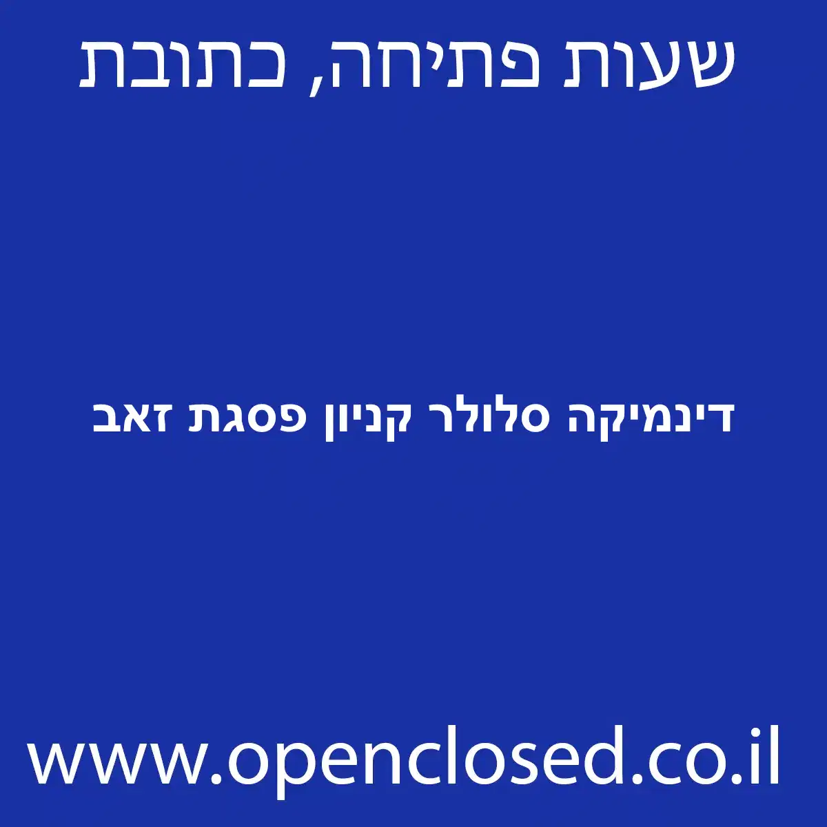 דינמיקה סלולר קניון פסגת זאב