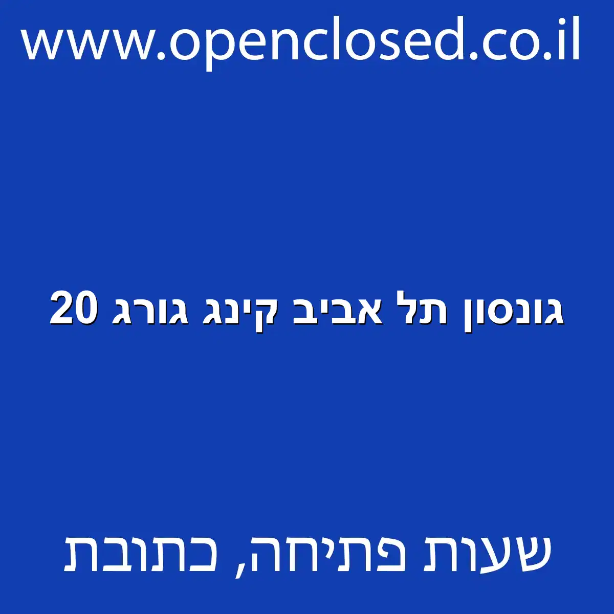 גונסון תל אביב קינג גורג 20