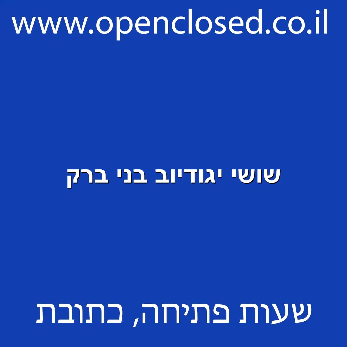 שושי יגודיוב בני ברק