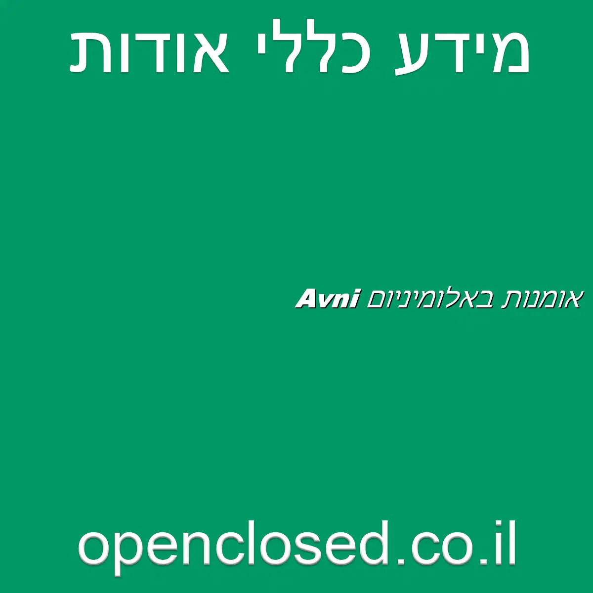 Avni אומנות באלומיניום