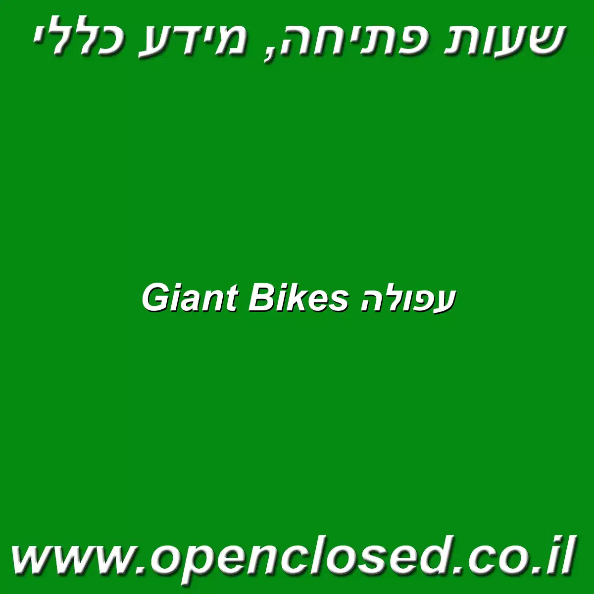 Giant Bikes עפולה