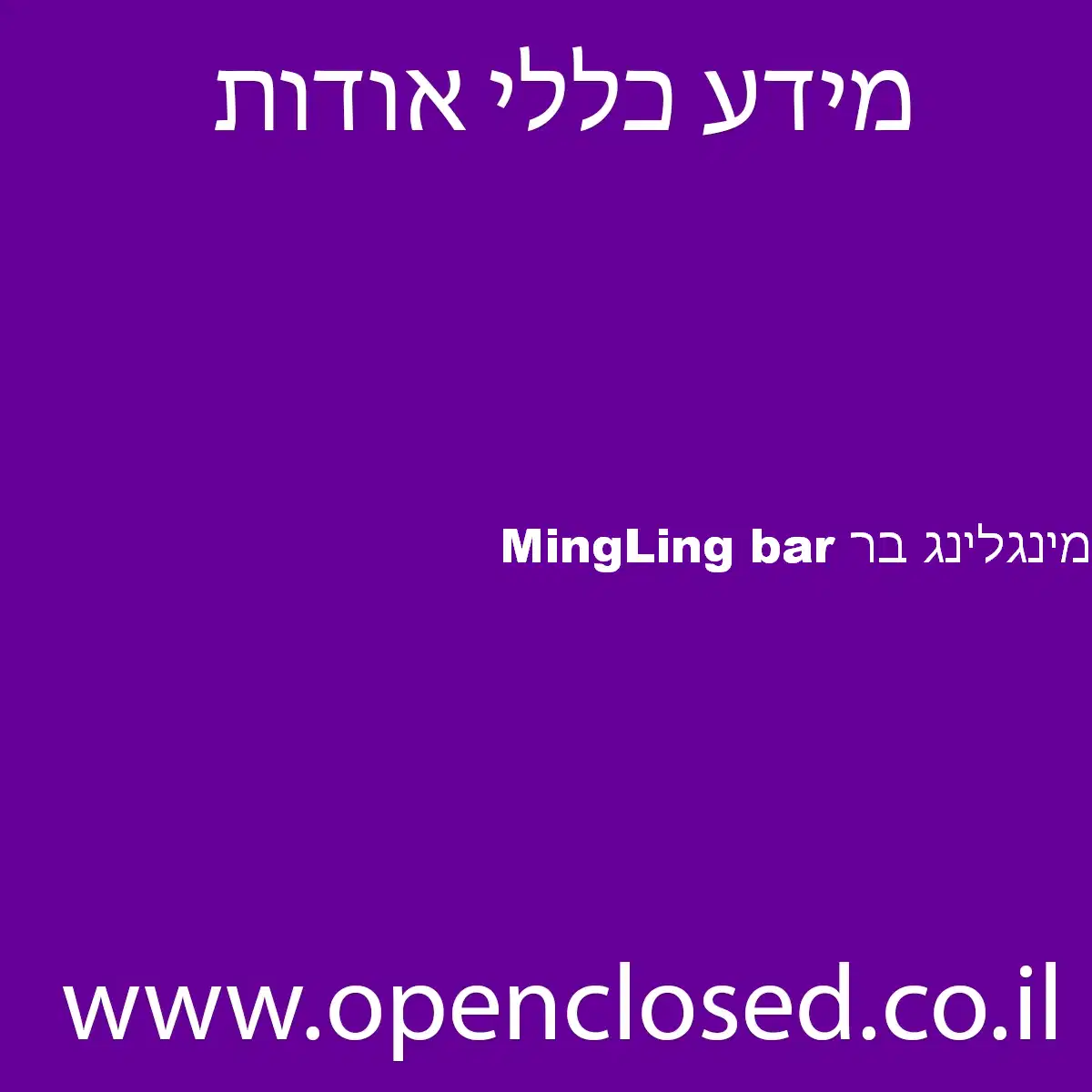 MingLing bar מינגלינג בר