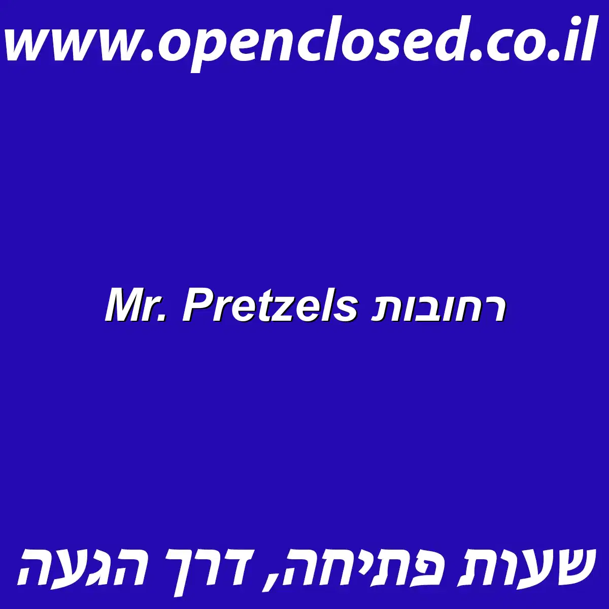 Mr. Pretzels רחובות