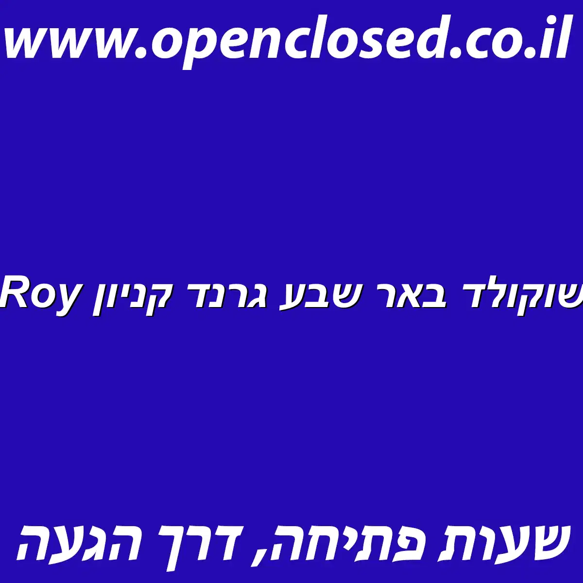 Roy שוקולד באר שבע גרנד קניון