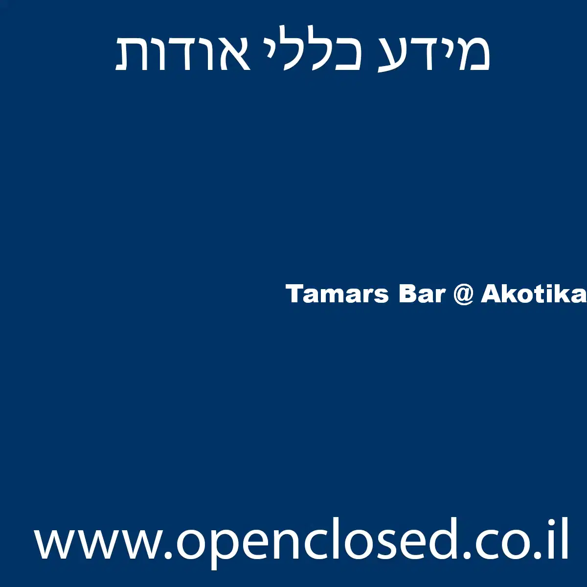 Tamars Bar @ Akotika