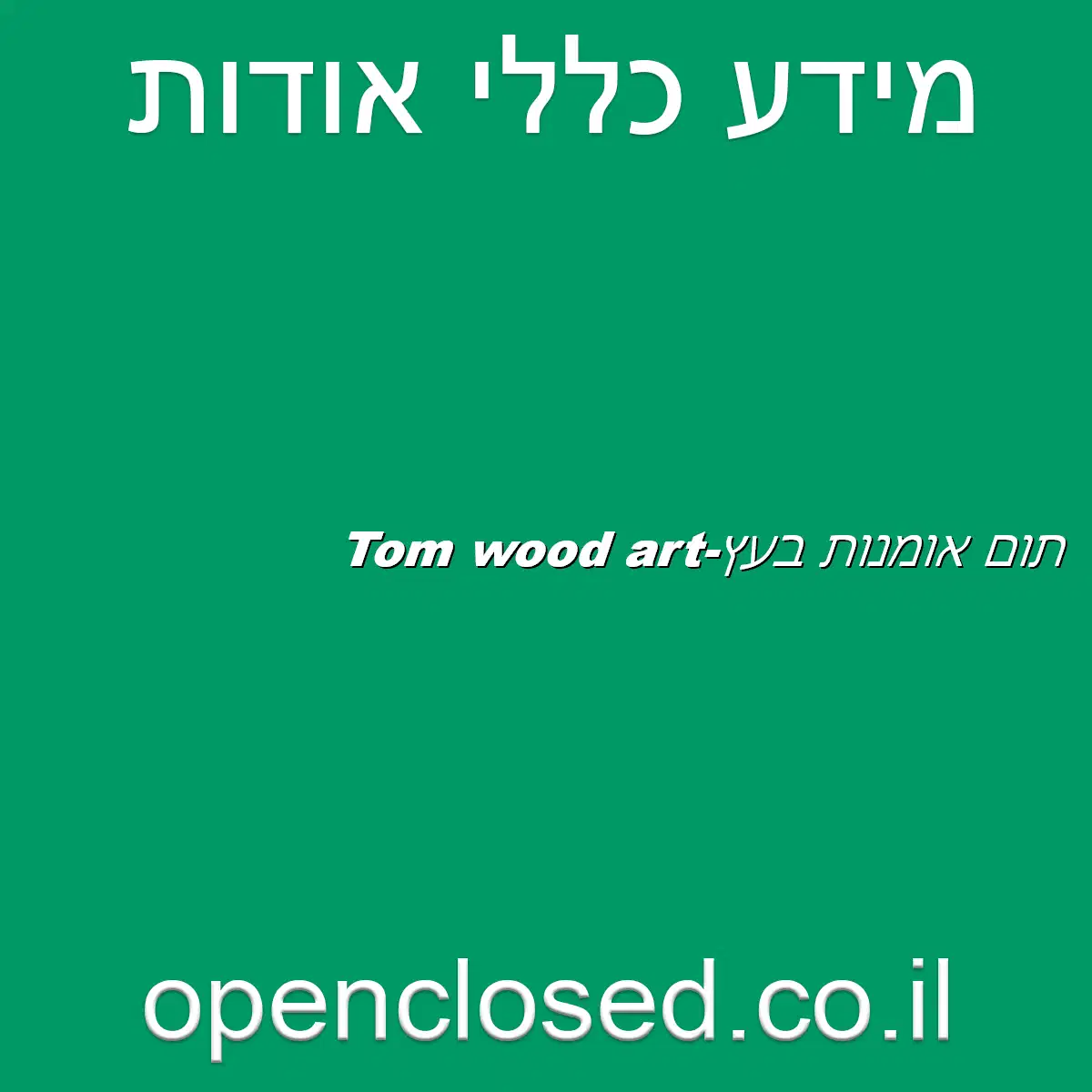 Tom wood art-תום אומנות בעץ