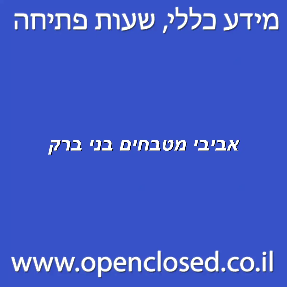 אביבי מטבחים בני ברק