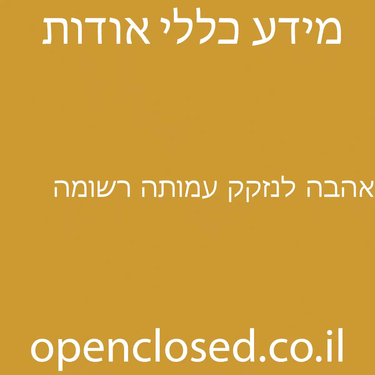 אהבה לנזקק עמותה רשומה