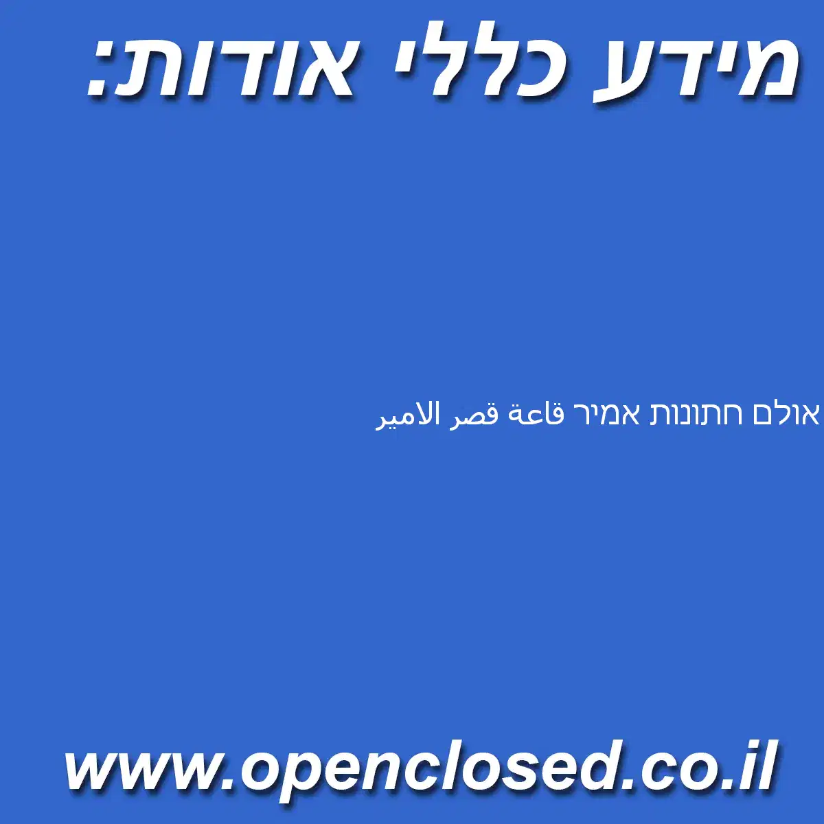 אולם חתונות אמיר قاعة قصر الامير