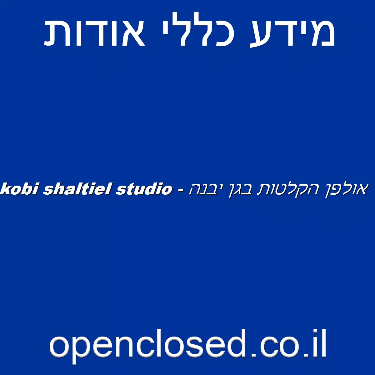 אולפן הקלטות בגן יבנה – kobi shaltiel studio