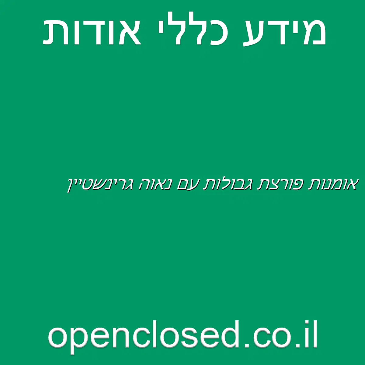 אומנות פורצת גבולות עם נאוה גרינשטיין