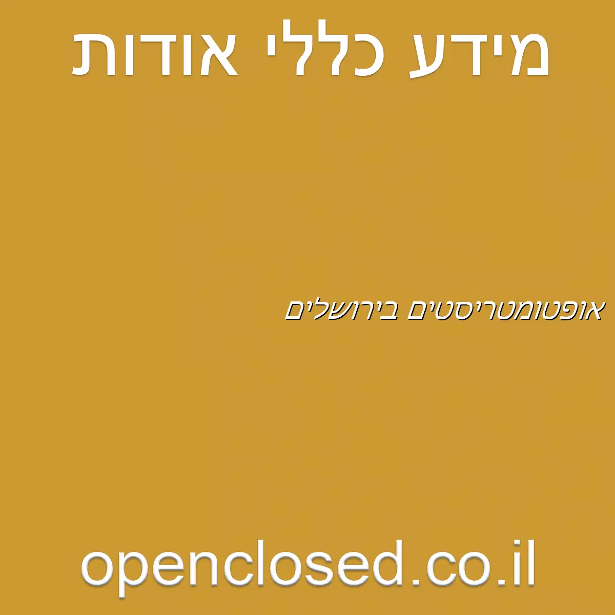 אופטומטריסטים בירושלים