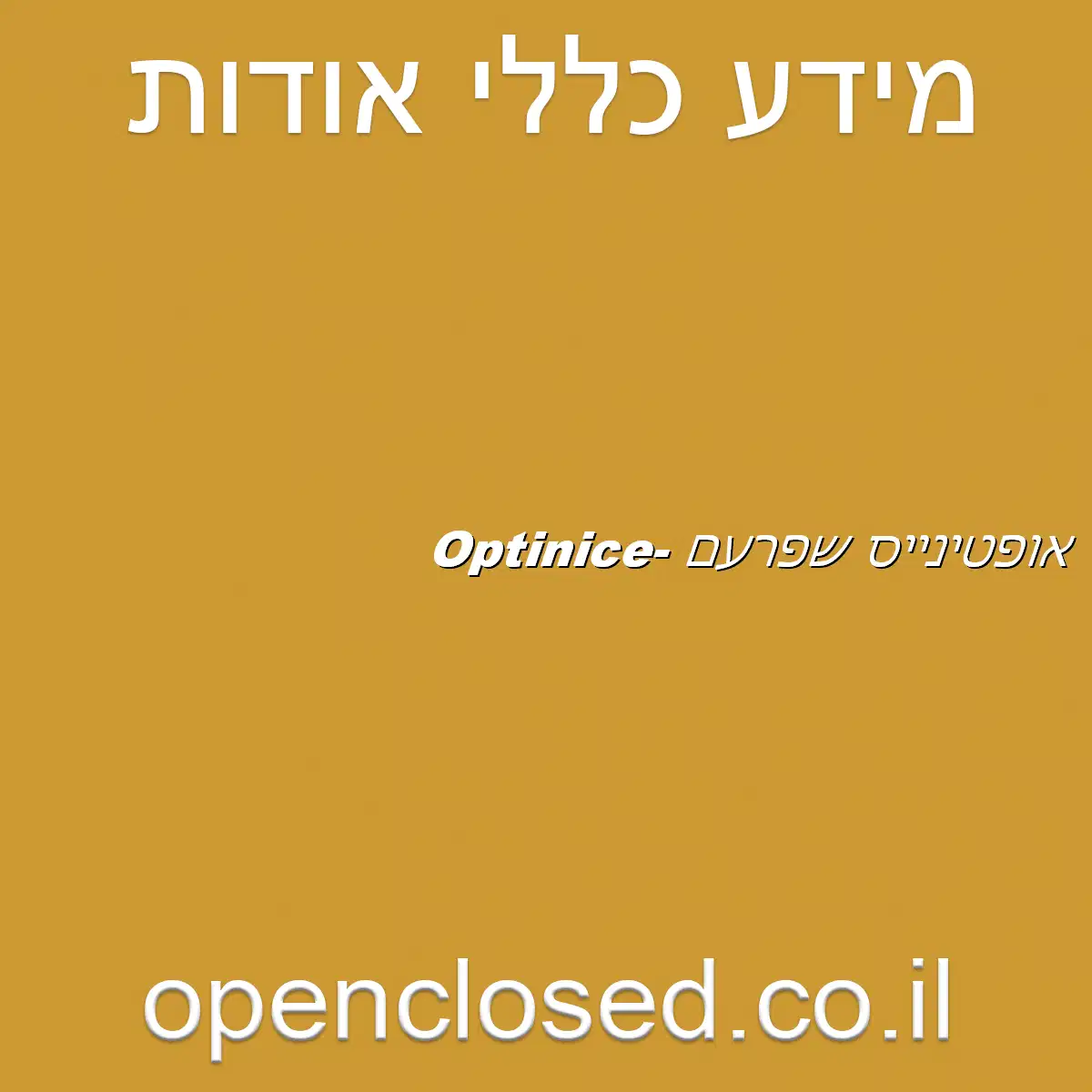 אופטינייס שפרעם -Optinice