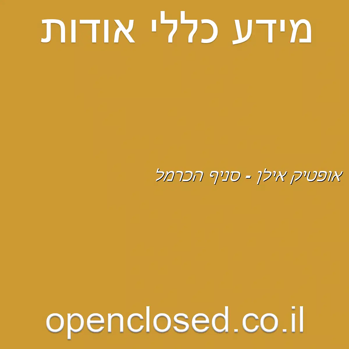 אופטיק אילן – סניף הכרמל