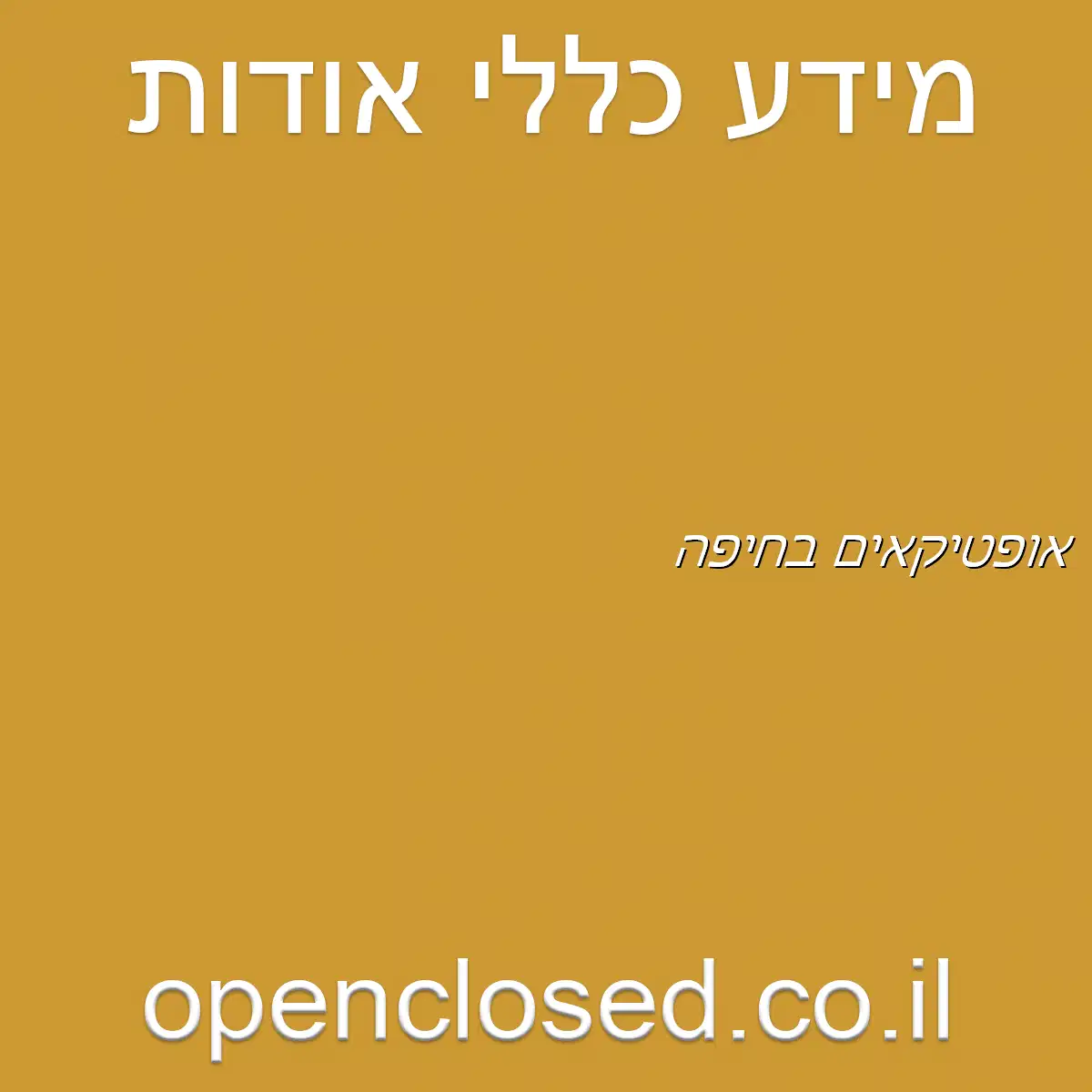 אופטיקאים בחיפה