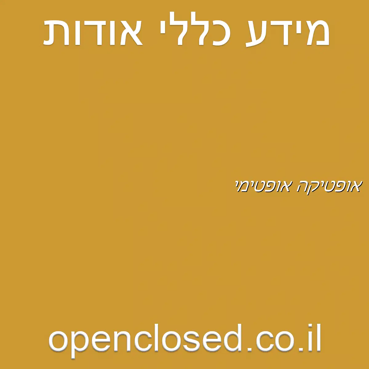 אופטיקה אופטימי