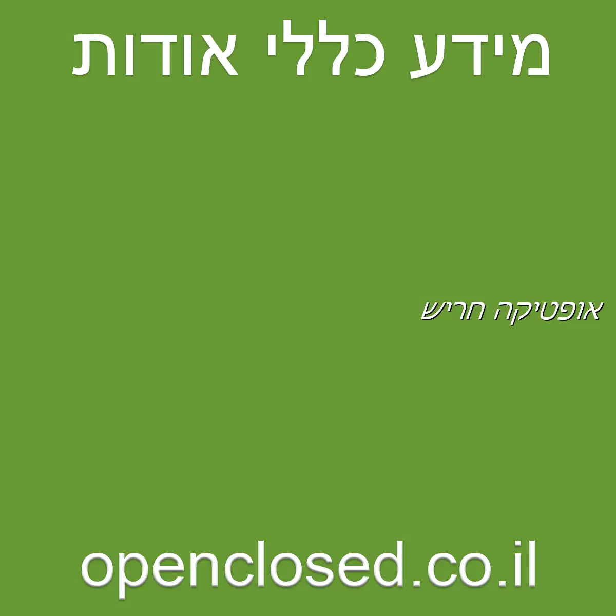 אופטיקה חריש