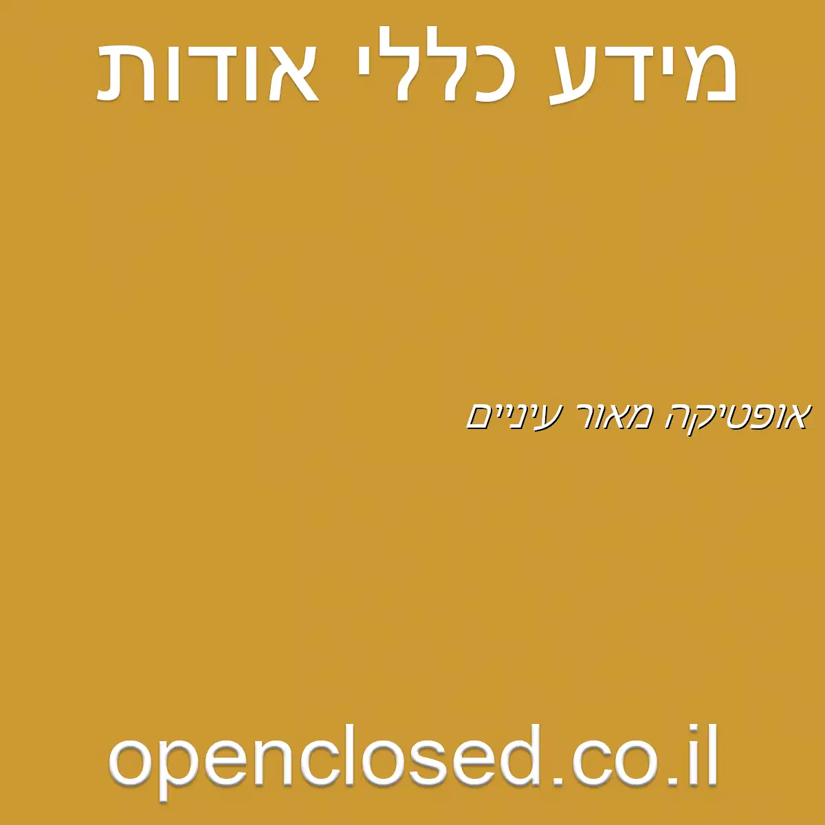 אופטיקה מאור עיניים