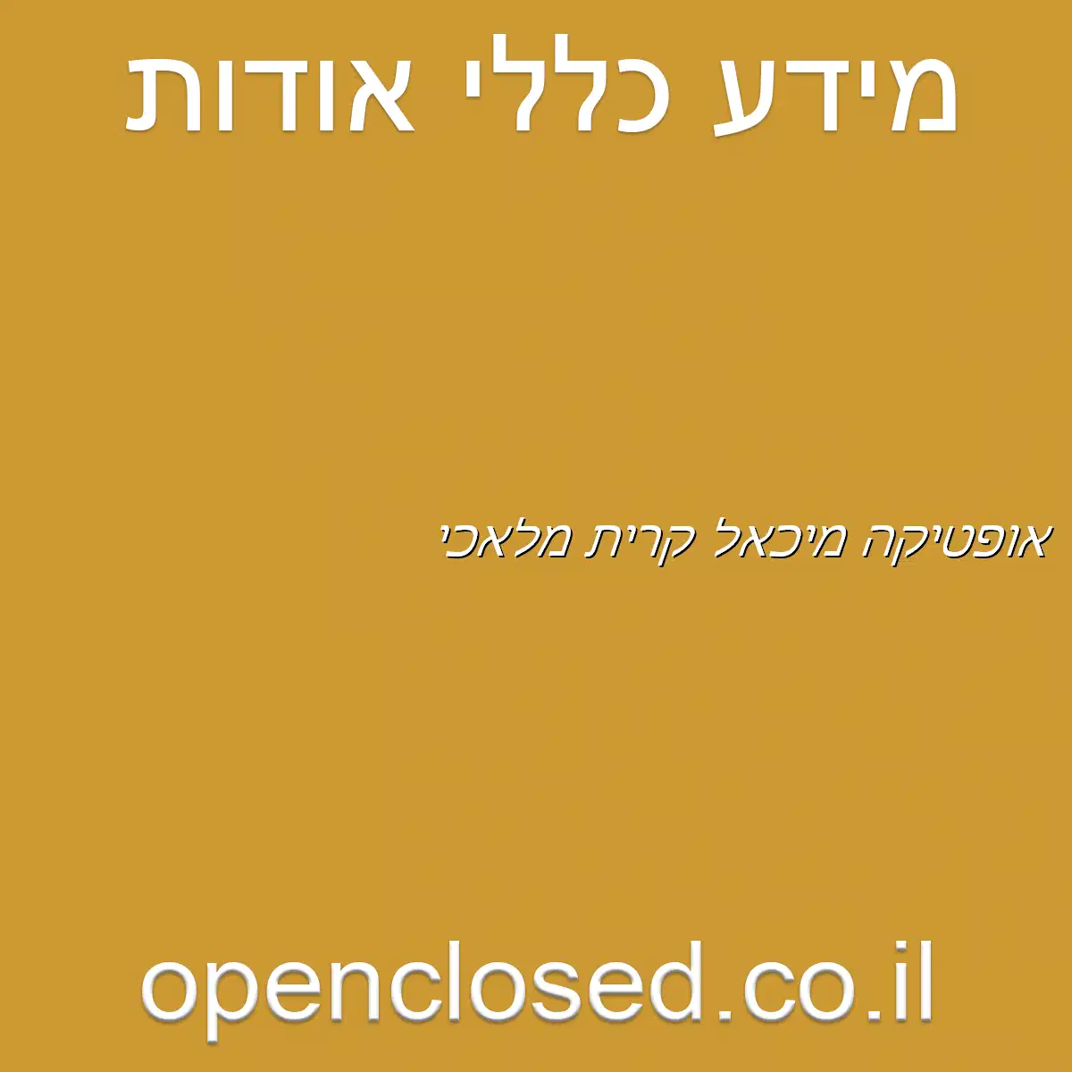 אופטיקה מיכאל קרית מלאכי