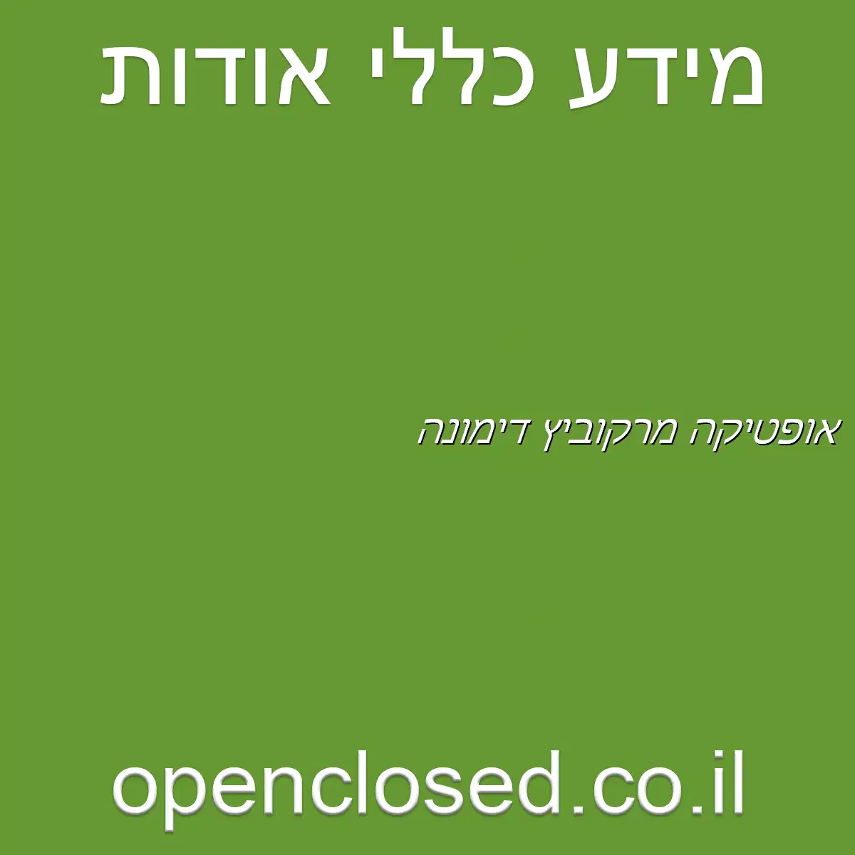 אופטיקה מרקוביץ דימונה