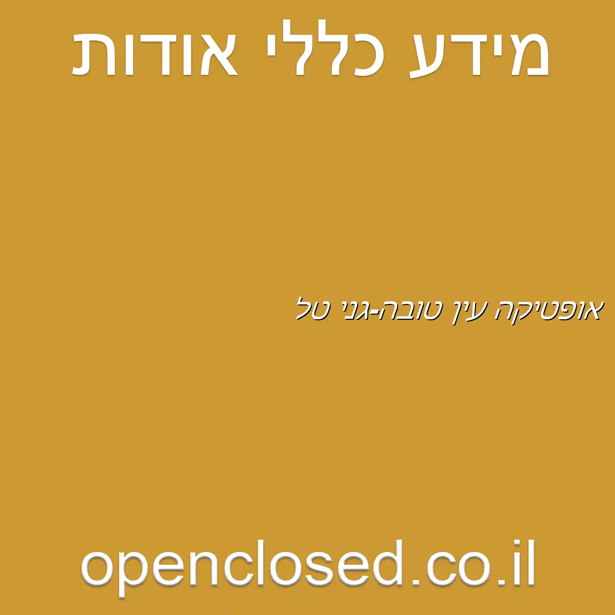 אופטיקה עין טובה-גני טל