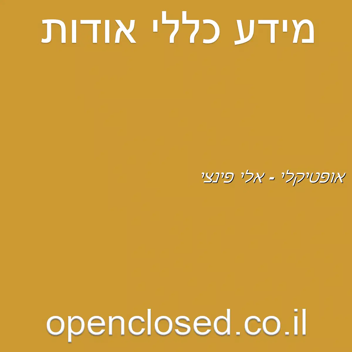 אופטיקלי – אלי פינצי