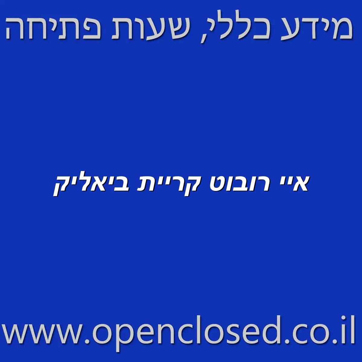 איי רובוט קריית ביאליק