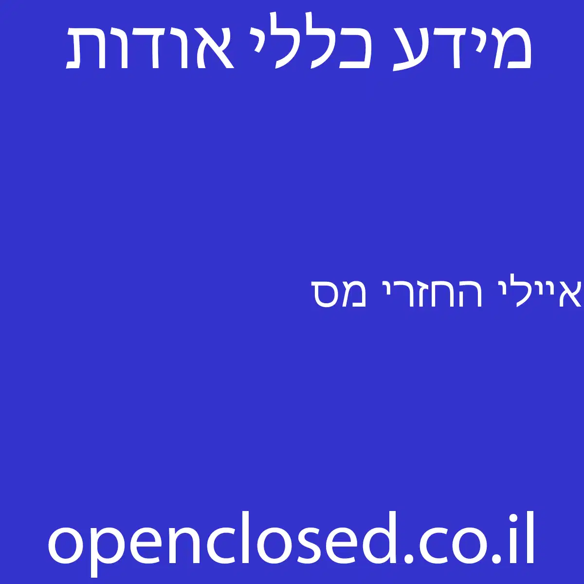 איילי החזרי מס