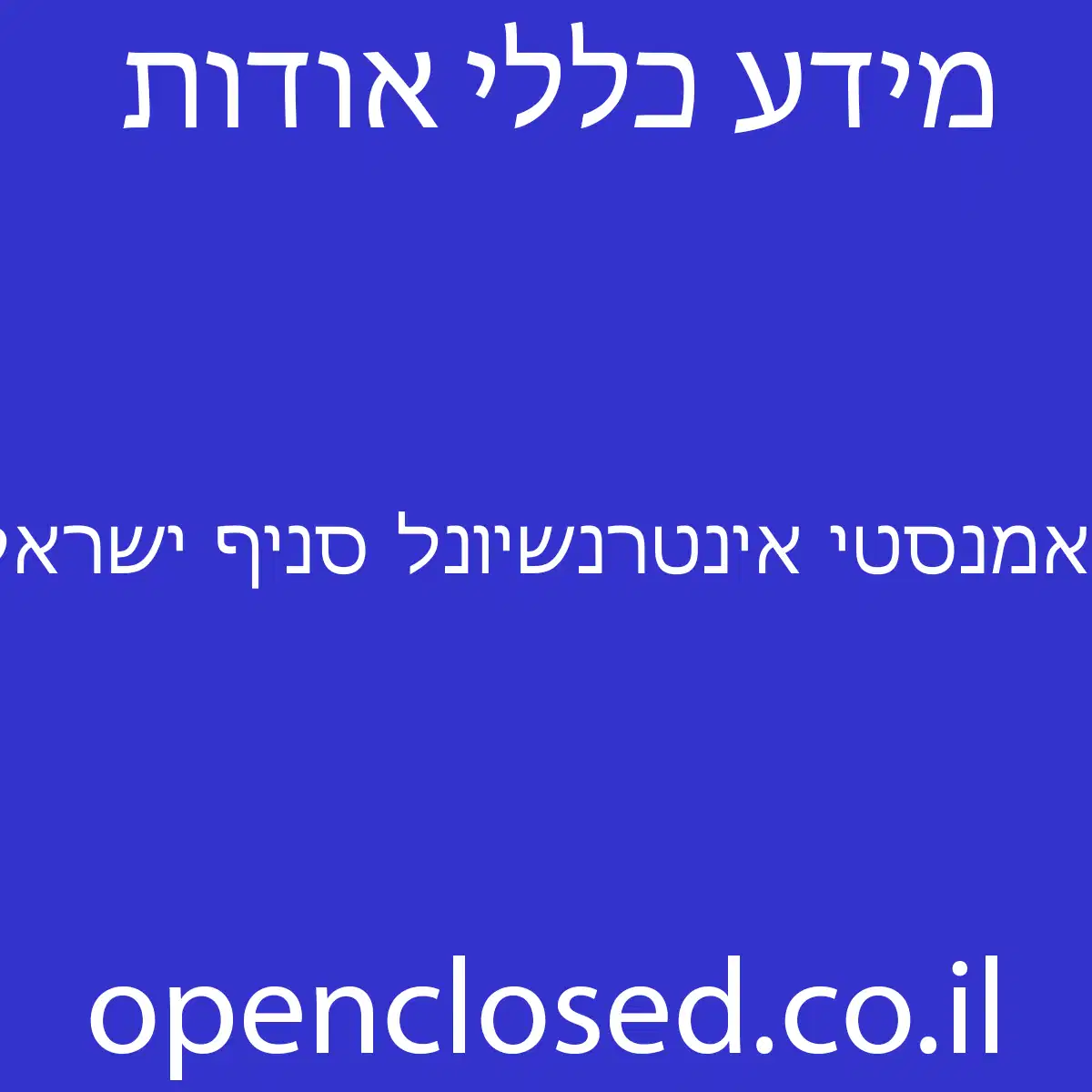 אמנסטי אינטרנשיונל סניף ישראל