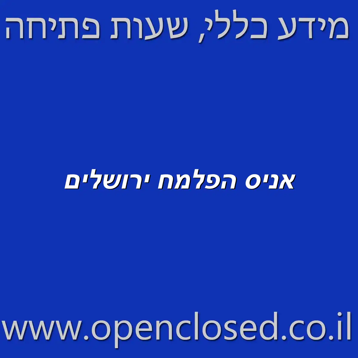 אניס הפלמח ירושלים