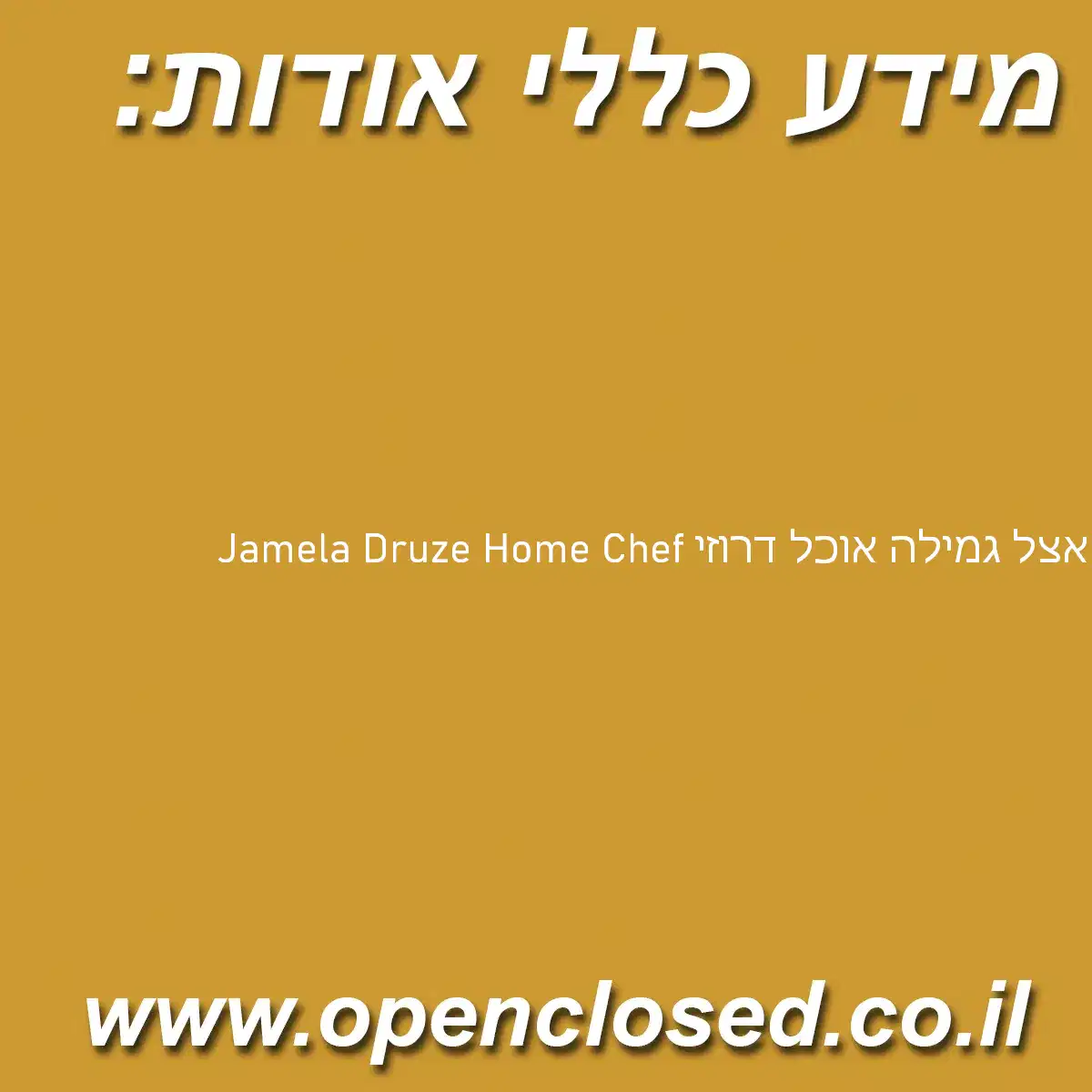 אצל גמילה אוכל דרוזי Jamela Druze Home Chef