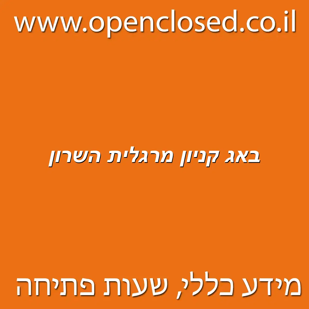 באג קניון מרגלית השרון