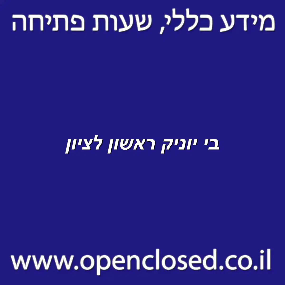 בי יוניק ראשון לציון