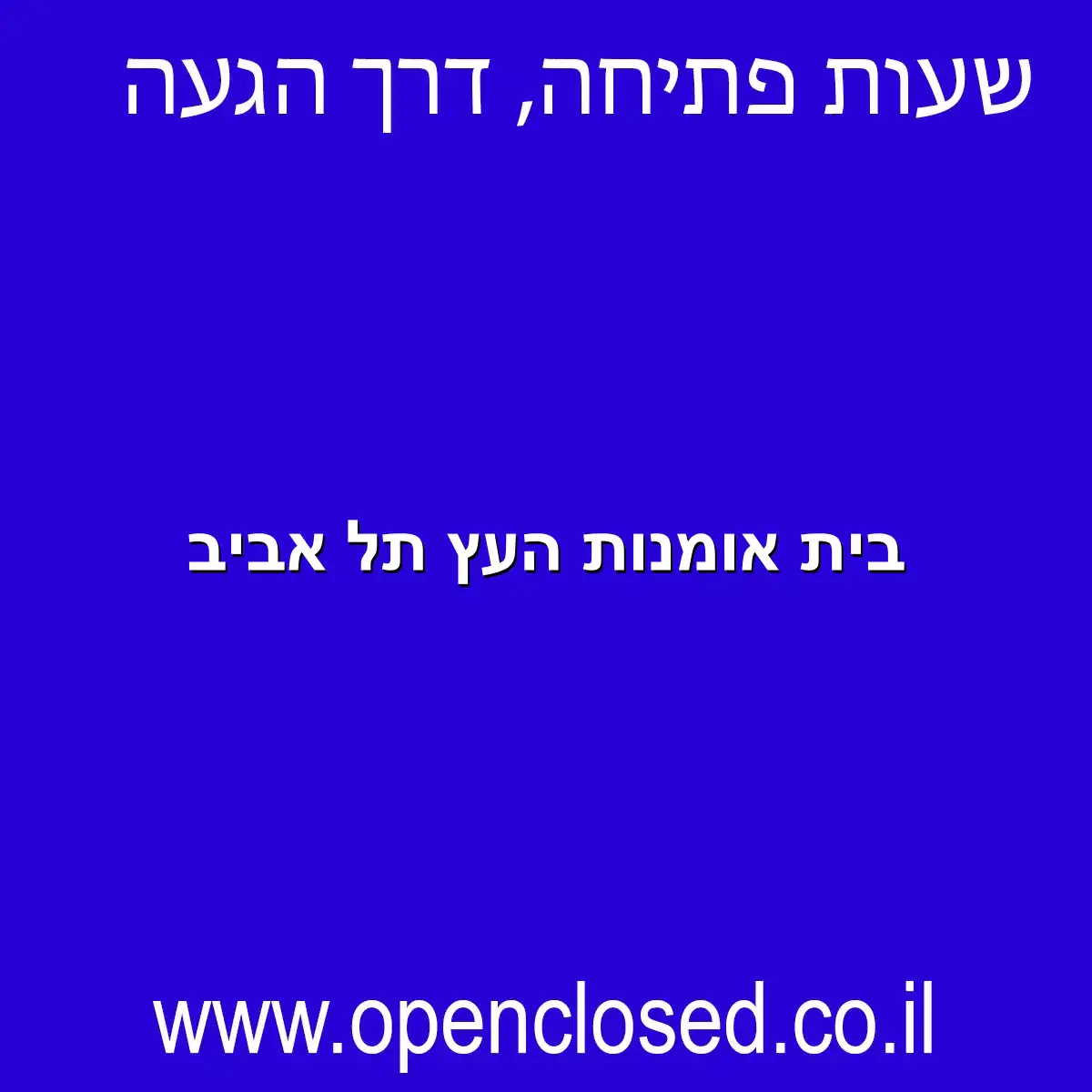 בית אומנות העץ תל אביב