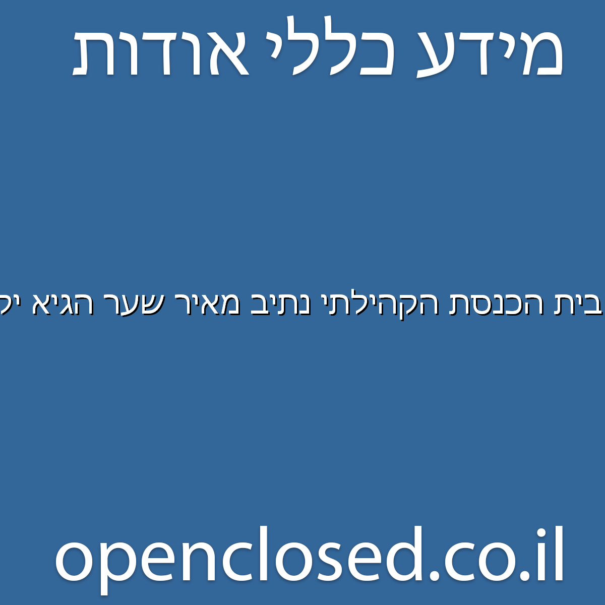 בית הכנסת הקהילתי נתיב מאיר שער הגיא יקנעם