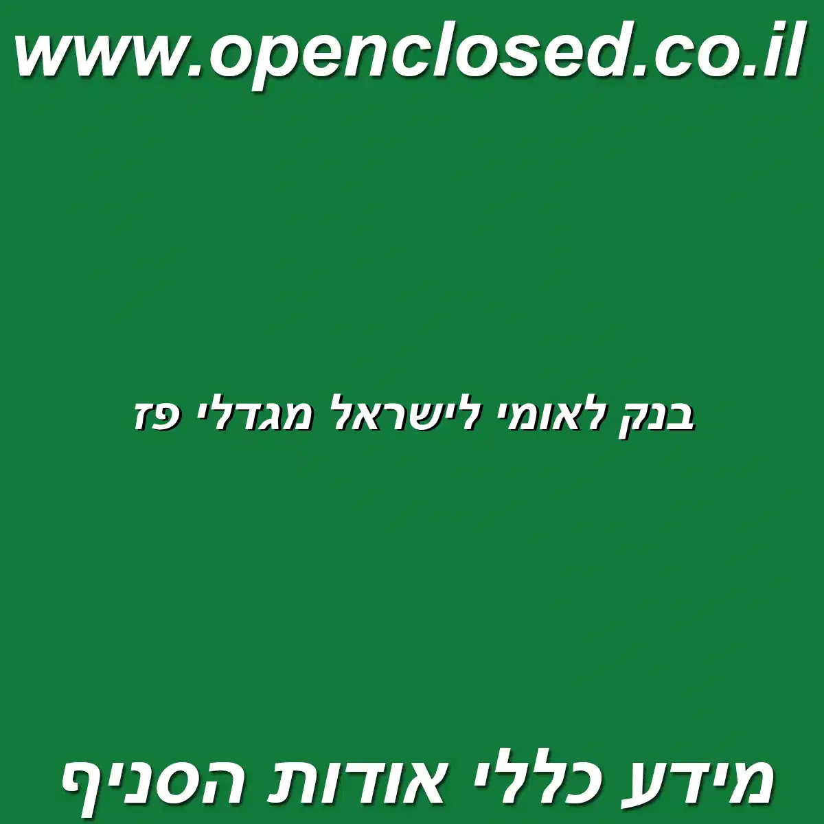 בנק לאומי לישראל מגדלי פז