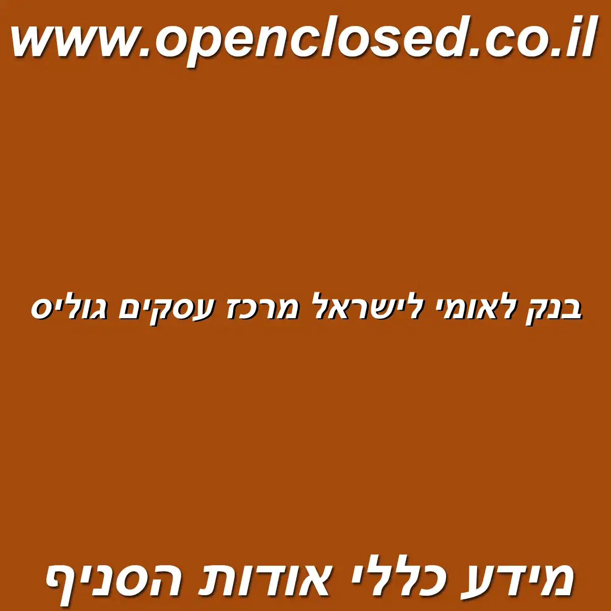 בנק לאומי לישראל מרכז עסקים גוליס