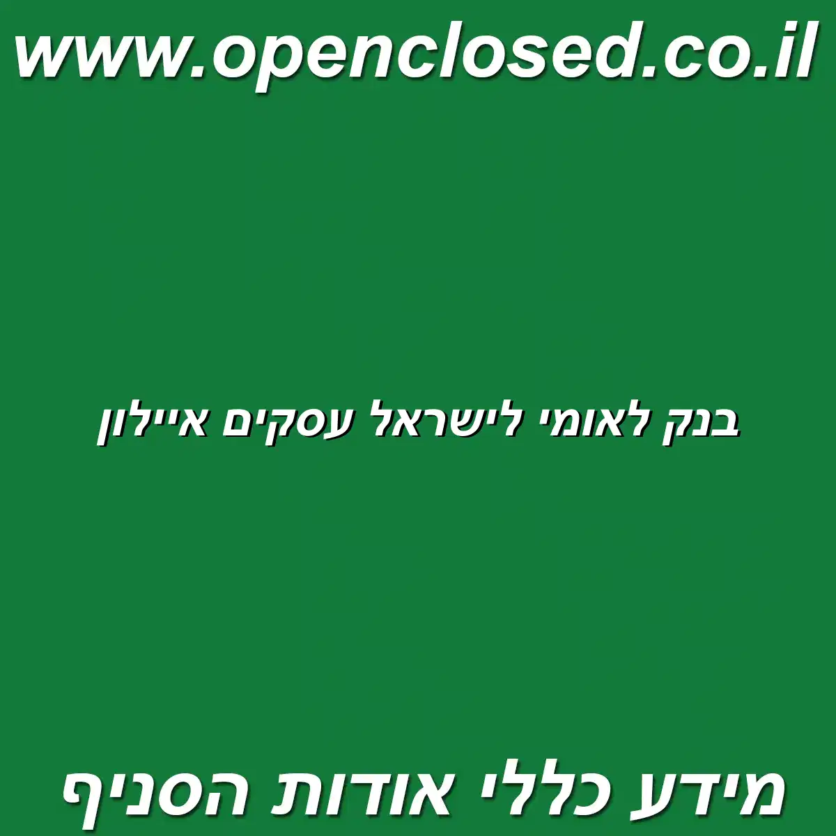 בנק לאומי לישראל עסקים איילון