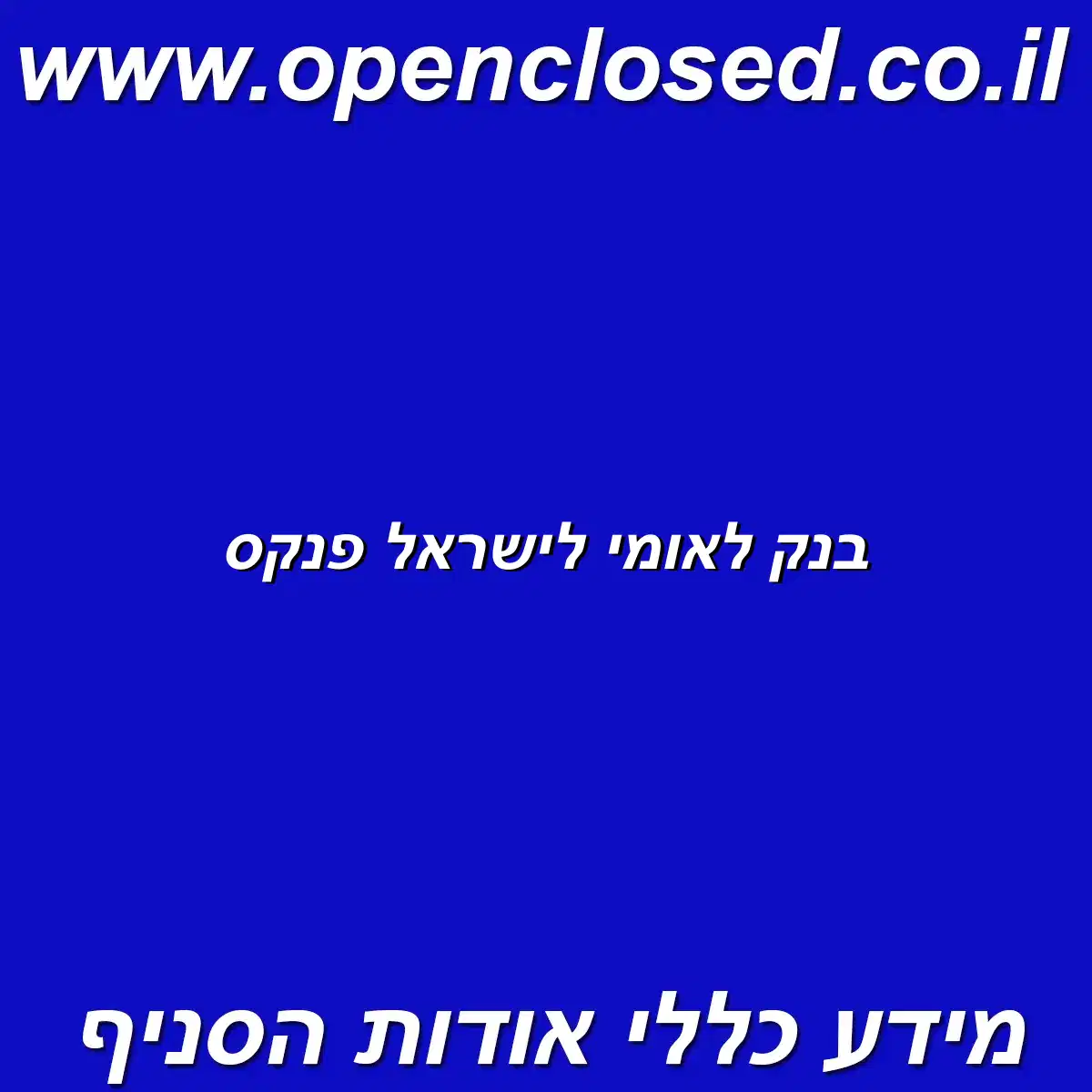 בנק לאומי לישראל פנקס