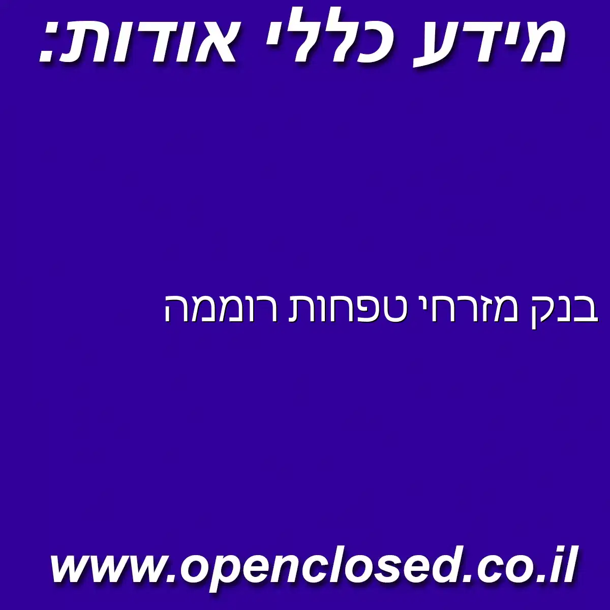 בנק מזרחי טפחות רוממה