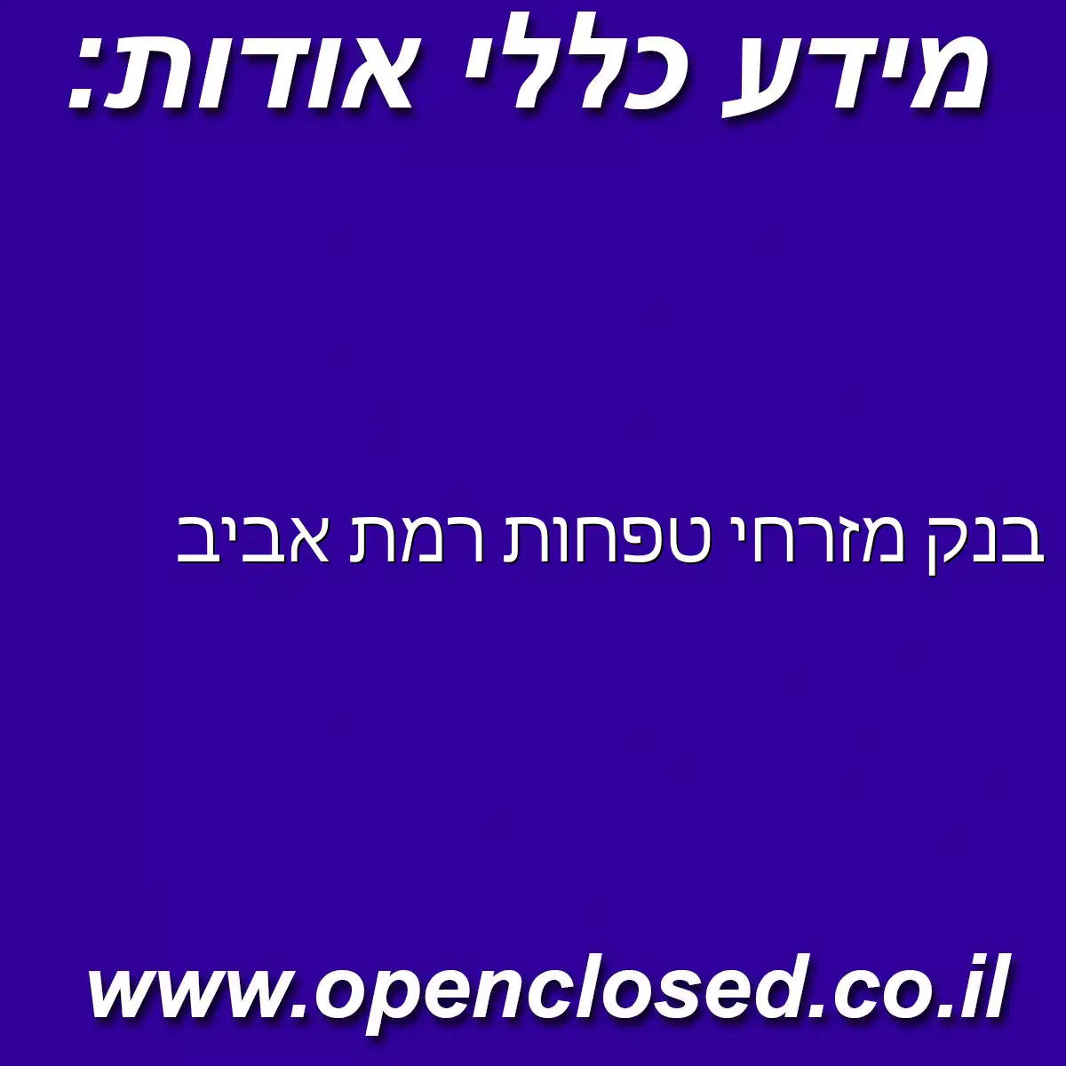 בנק מזרחי טפחות רמת אביב